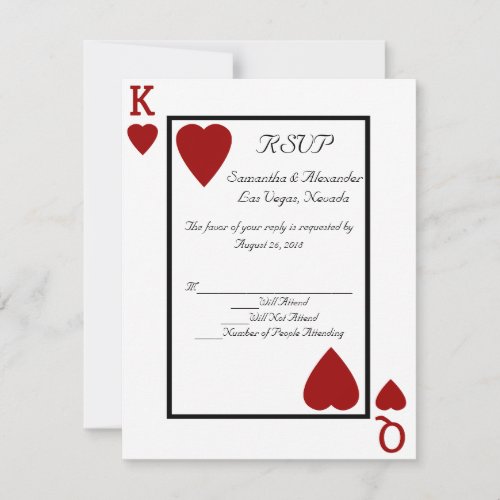 CustomInvites Playing Card KingQueen RSVP