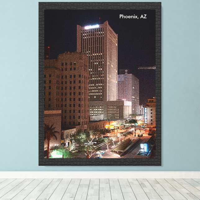 CustomiPhoenix, AZ at Nightze Product Canvas Print (Insitu(Wood Floor))