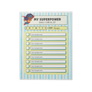 Customisable ADHD KIds Daily Checklist Notepad