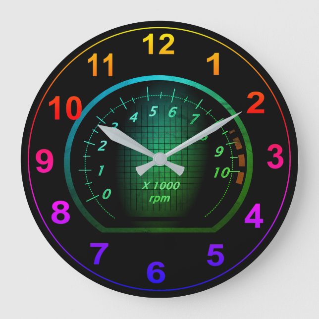 Customisable Automotive Car Themed Clock (Front)