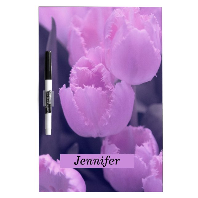 Customisable Beautiful Purple Tulip Back to School Dry Erase Board (Front)