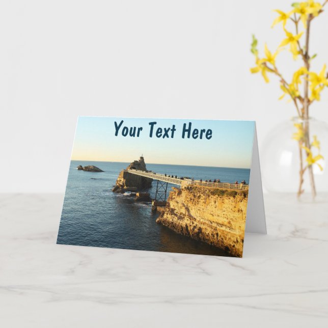 Customisable Biarritz Card (Yellow Flower)