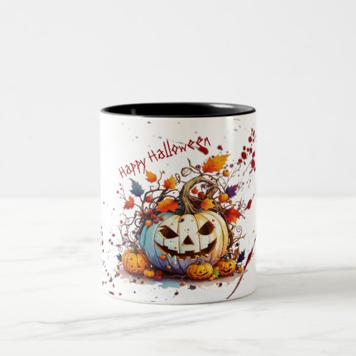 Customisable Bloody Jack Background Halloween  Two_Tone Coffee Mug