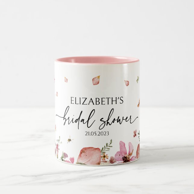 Customisable Bridal Shower Party Favor Momento Two-Tone Coffee Mug (Center)