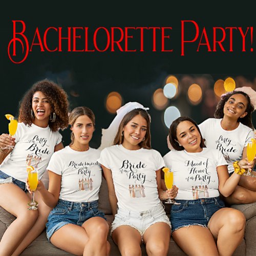 Customisable Bride of the Party Bachelorette Hen T_Shirt