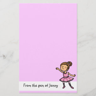 customisable cartoon ballet dancer stationary stationery