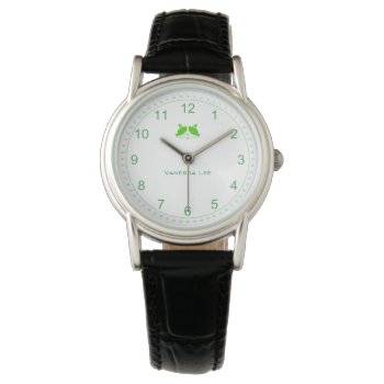Customisable Cat Lady Watch In Green by Youbeaut at Zazzle