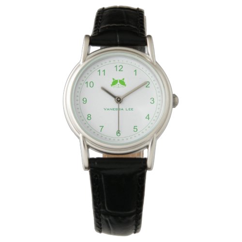 Customisable Cat Lady Watch in Green