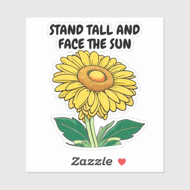Customisable Cheerful Bright Yellow Sunflower Sticker (Sheet)