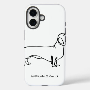 Customisable Chic Dachshund Design iPhone 16 Case