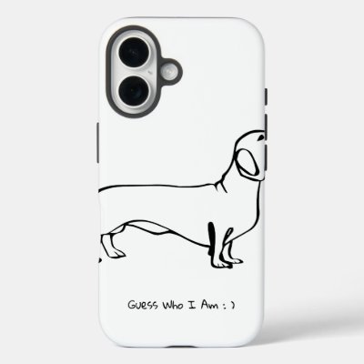Customisable Chic Dachshund Design iPhone 16 Case