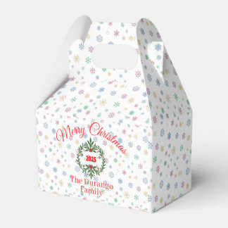 Customisable Christmas Festive Floral Wreath Favor Boxes