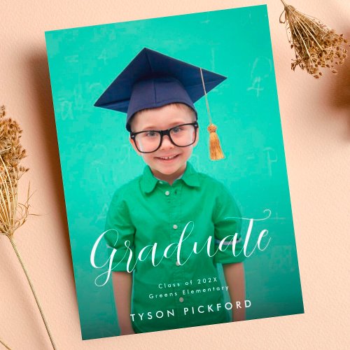 Customisable Congrats Elementary Photo Graduate Announcement