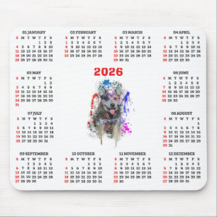 Customisable Cute Blue Heeler Dog Calendar  Mouse Pad