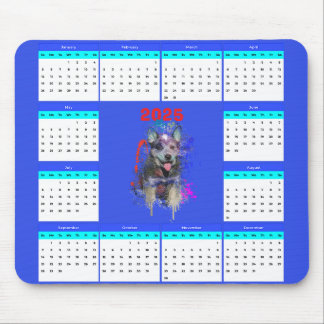 Customisable Cute Blue Heeler Dog Calendar Mouse Pad