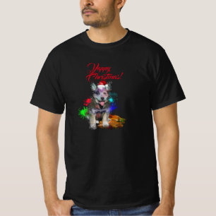 Customisable Cute Blue Heeler Dog Yappy Christmas T-Shirt