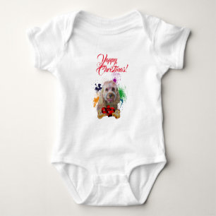 Customisable Cute Cavapoo Dog Yappy Christmas Baby Bodysuit