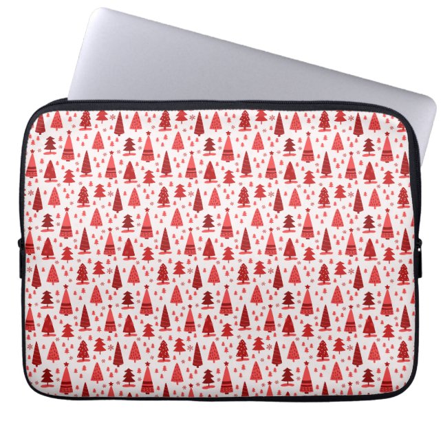 Customisable Cute Christmas Pine Tree Pattern Laptop Sleeve (Front)