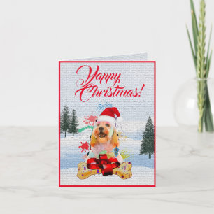 Customisable Cute Cockapoo Dog Yappy Xmas Card