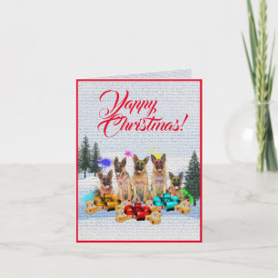 Customisable Cute German Shepherd Christmas Card