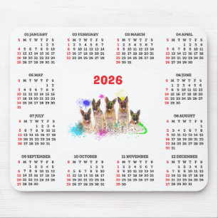 Customisable Cute Labrador Puppies Calendar Mouse Pad