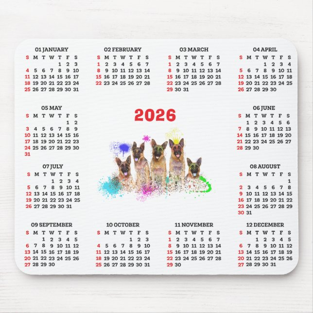 Customisable Cute Labrador Puppies Calendar  Mouse Pad (Front)