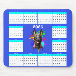 Customisable Cute Malinois Dog Calendar Mouse Pad