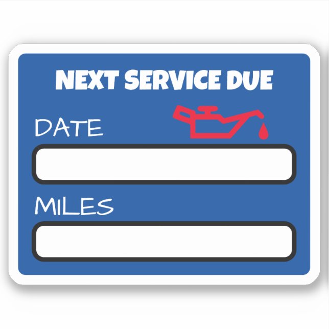 Customisable Cute Oil Change Reminder Oil Change Sticker (Front)