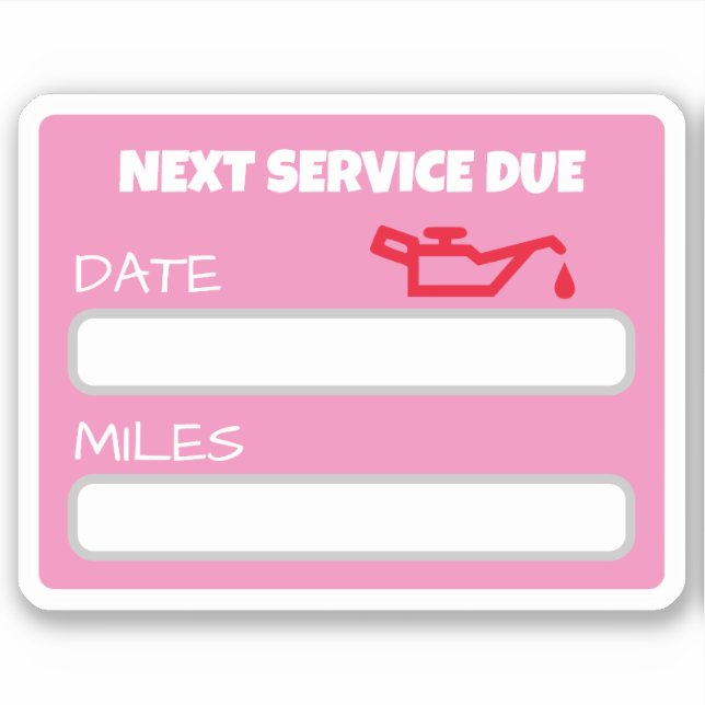 Customisable Cute Oil Change Reminder Oil Change Sticker (Front)