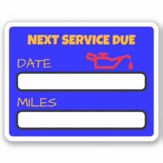 Customisable Cute Oil Change Reminder Oil Change Sticker
