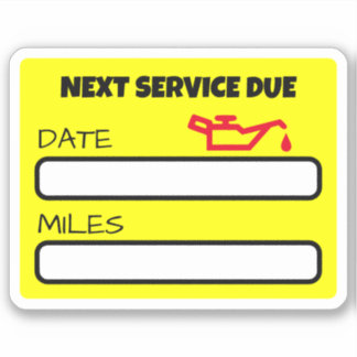Customisable Cute Oil Change Reminder Oil Change Sticker