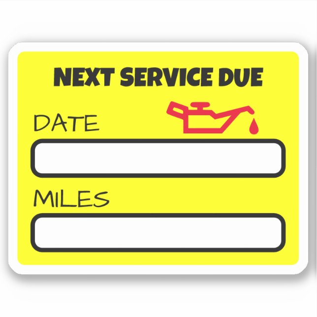 Customisable Cute Oil Change Reminder Oil Change Sticker (Front)