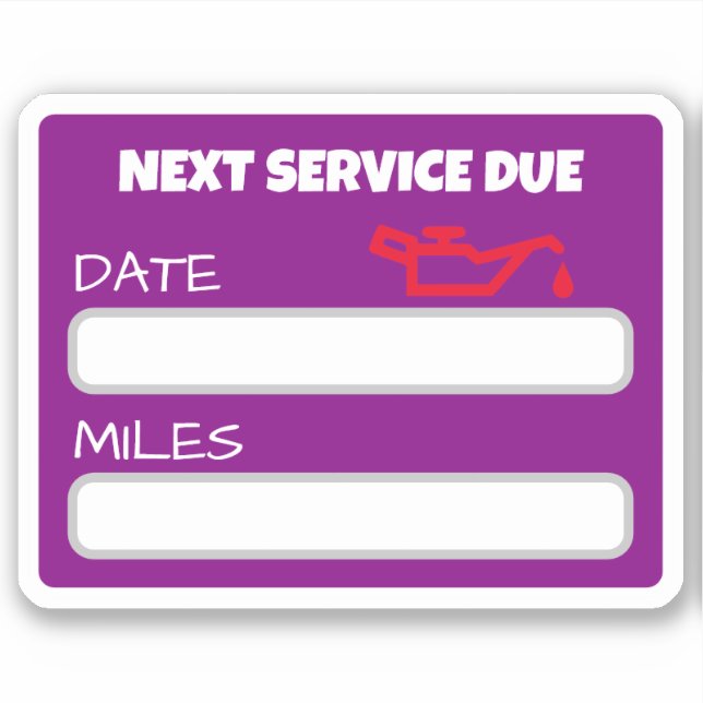 Customisable Cute Oil Change Reminder Oil Change Sticker (Front)