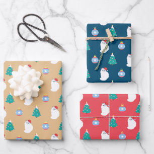 Customisable Cute Ragdoll Cat Christmas Wrapping Paper Sheets