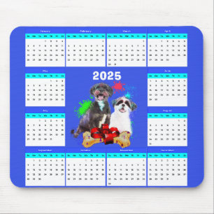 Customisable Cute Shih Tzu Dog Calendar Mouse Pad