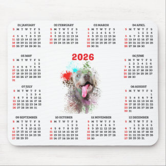 Customisable Cute Weimaraner Dog Calendar Mouse Pad