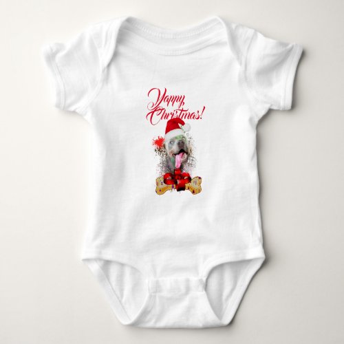 Customisable Cute Weimaraner Dog Yappy Christmas Baby Bodysuit