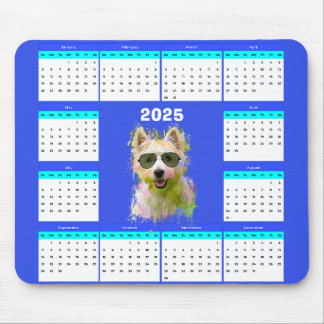 Customisable Cute Westie Dog Calendar Mouse Pad