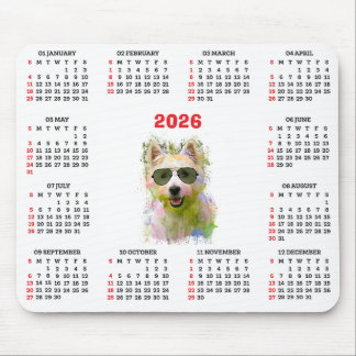 Customisable Cute Westie Dog Calendar Mouse Pad