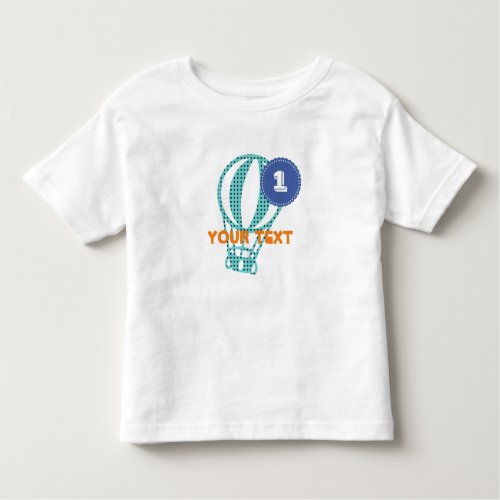 Customisable Dotted Hot Air Balloon Number 1 Toddler T_shirt