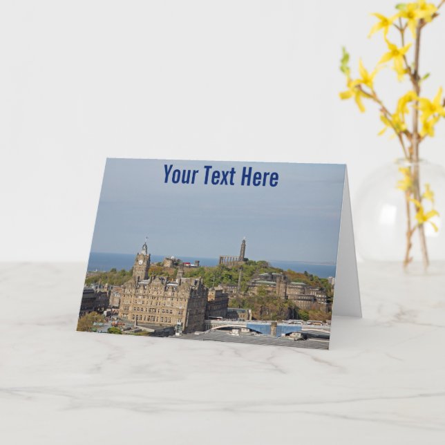 Customisable Edinburgh, Scotland Card (Yellow Flower)