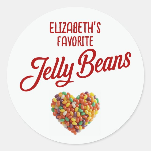 Customisable Favorite Jelly Beans Classic Round Sticker (Front)