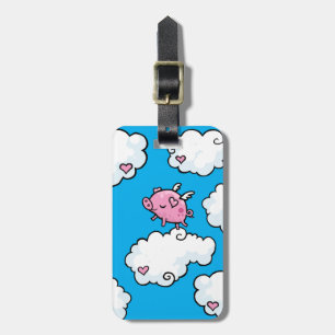 customisable Flying pig luggage tag