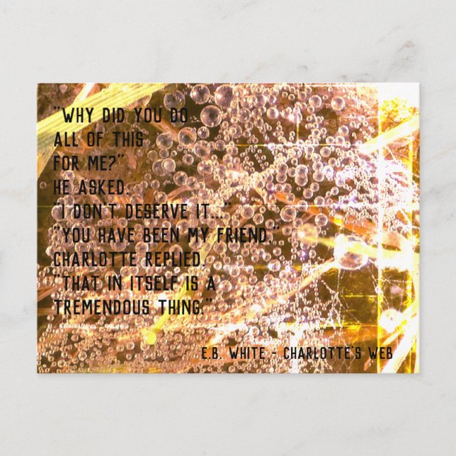 Customisable Friendship Quote - Charlotte's Web Postcard (Front)