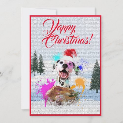 Customisable Funny Dalmatian Dog Yappy Xmas Card