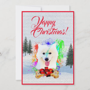 Customisable Funny Samoyed Dog Christmas Card