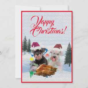 Customisable Funny Schnauzer Dog Christmas Card
