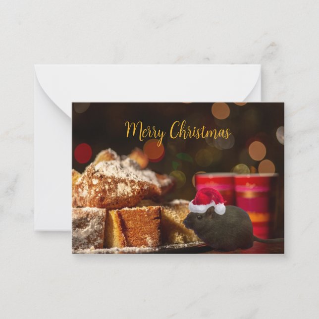 Customisable gerbil Christmas, pet lovers Note Card (Front)