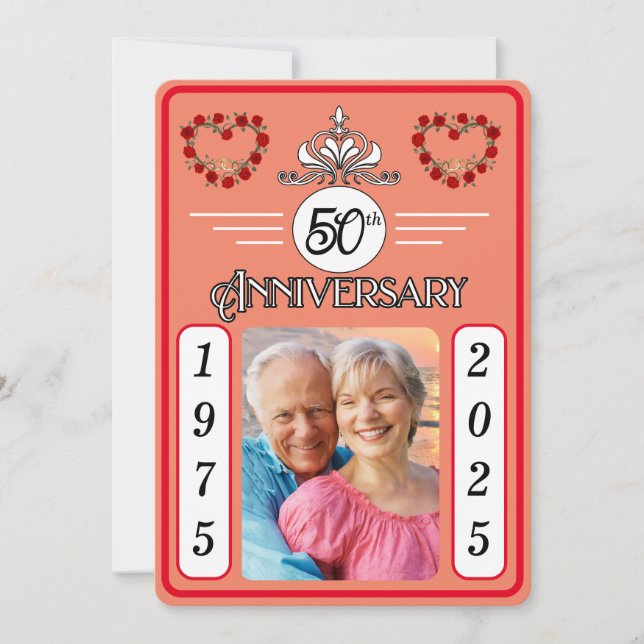 Customisable Golden Jubilee 50th Anniversary Card (Front)