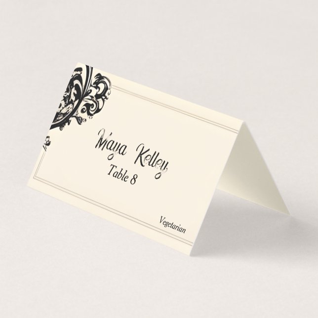 Customisable Gothic Wedding place card (Front)
